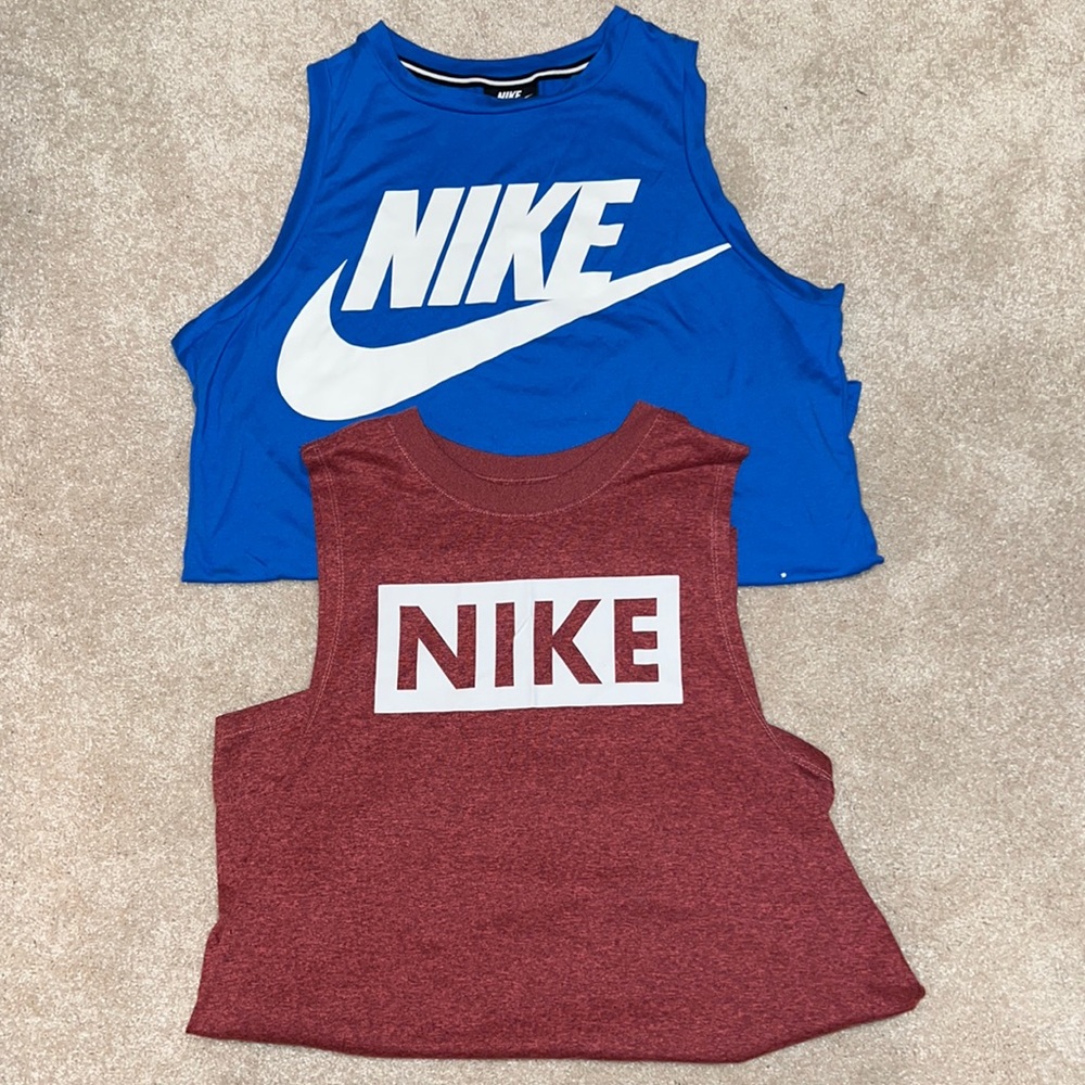 Nike sleeveless Dri fit T-shirts.